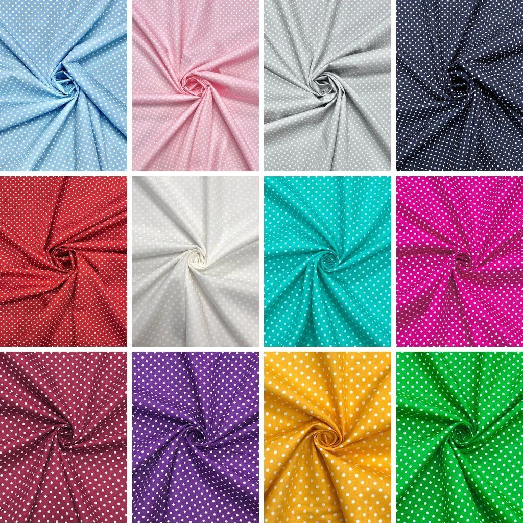 Rose & Hubble Polka Dot 3mm Cotton Poplin Fabric 1 Rose & Hubble Polka Dot 3mm Cotton Poplin Fabric