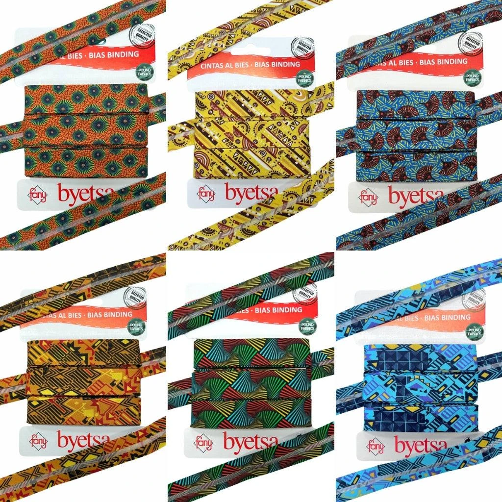 Premium Ethnic Print Cotton Bias Binding Tape - 18mm (5 Metre Roll) 1 Premium Ethnic Print Cotton Bias Binding Tape - 18mm (5 Metre Roll)
