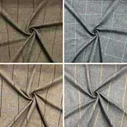 Premium Large Checkered Wool Touch Fabric for Upholstery and Apparel