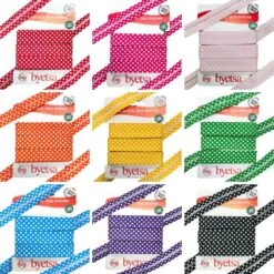Polka Dot Polycotton Bias Binding Tape - 18mm Wide (5 Metre Length)