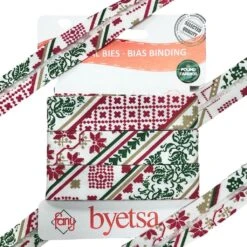 Christmas Scandi Print Cotton Bias Binding Tape - 18mm x 5m