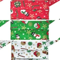 Christmas Motif Polycotton Bias Binding Tape - 18mm Folded Sewing Trim (5m)