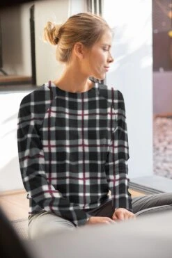 Black Checkered Anti Pill Polar Fleece Fabric -Pound Fabrics Sale Store black white checkered anti pill fleece sweatshirt