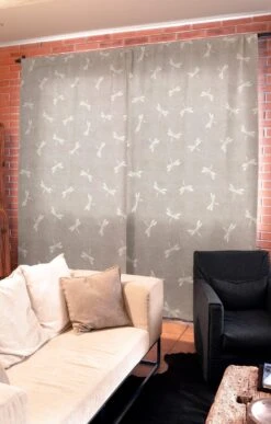 Dragonfly Cotton Panama Fabric Lilac - Heavy Duty Curtain & Upholstery Material -Pound Fabrics Sale Store dragonfly