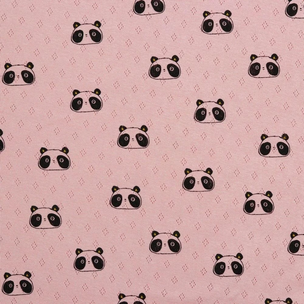 Panda Print Cotton Pointoille Jersey Fabric - Oeko-Tex Certified 6 Panda Print Cotton Pointoille Jersey Fabric - Oeko-Tex Certified - Image 6