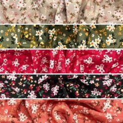 Floral Viscose Challis Fabric - Lightweight Breathable Dress Material
