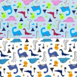 Rose & Hubble Dino Land Cotton Poplin Fabric - 100% Cotton