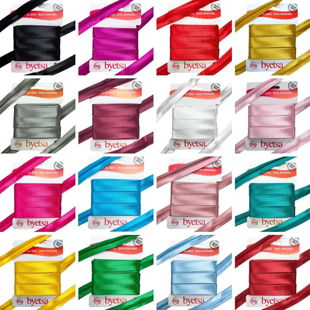 Premium 18mm Plain Satin Bias Binding Tape - 5 Metre Roll 1 Premium 18mm Plain Satin Bias Binding Tape - 5 Metre Roll