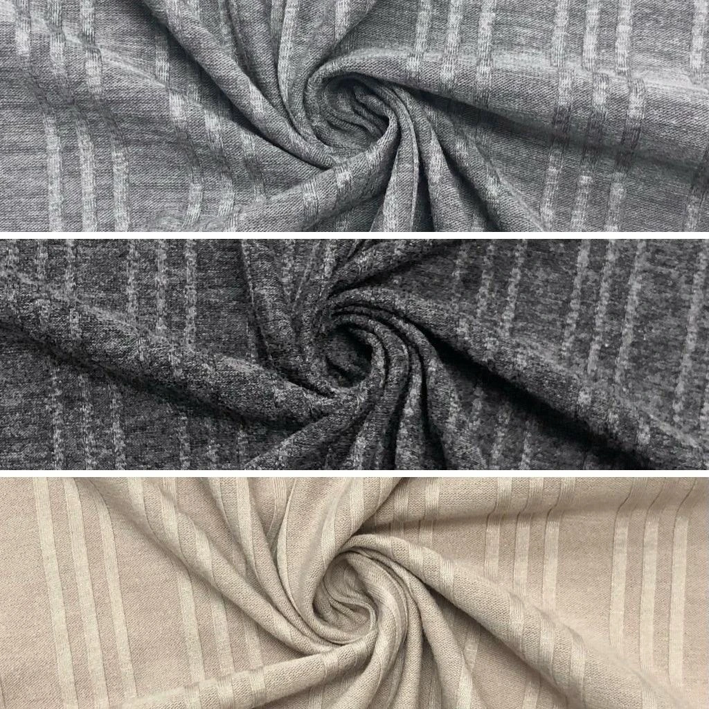 Wide Ribbed Jersey Fabric - Soft Medium Weight Stretch Material 1 Wide Ribbed Jersey Fabric - Soft Medium Weight Stretch Material