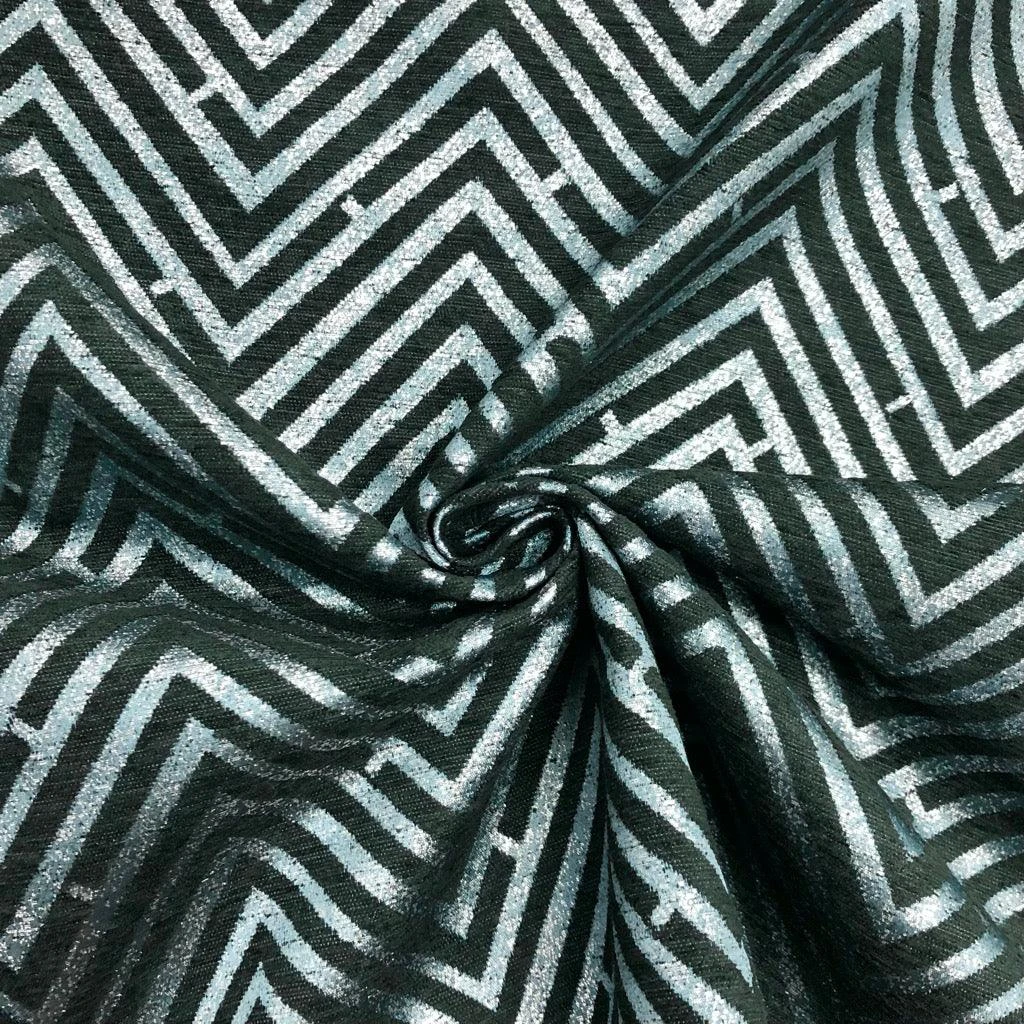 Modern Zig Zag Lurex Upholstery Fabric - Heavyweight Geometric Decor Material 3 Modern Zig Zag Lurex Upholstery Fabric - Heavyweight Geometric Decor Material - Image 3