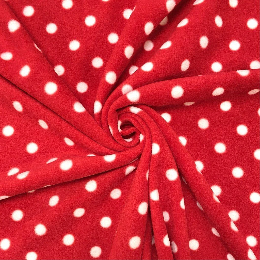 Soft White Polka Dot Anti Pill Polar Fleece Fabric - 58" Wide 3 Soft White Polka Dot Anti Pill Polar Fleece Fabric - 58" Wide - Image 3