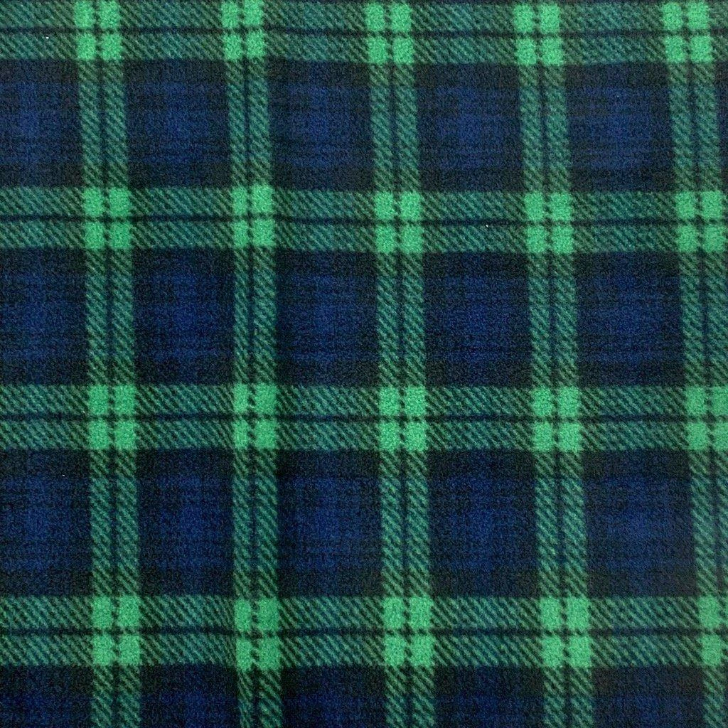 Blackwatch Tartan Anti-Pill Polar Fleece Fabric - Blue and Green Check 1 Blackwatch Tartan Anti-Pill Polar Fleece Fabric - Blue and Green Check