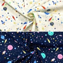 Rose & Hubble Outer Space Cotton Poplin Fabric