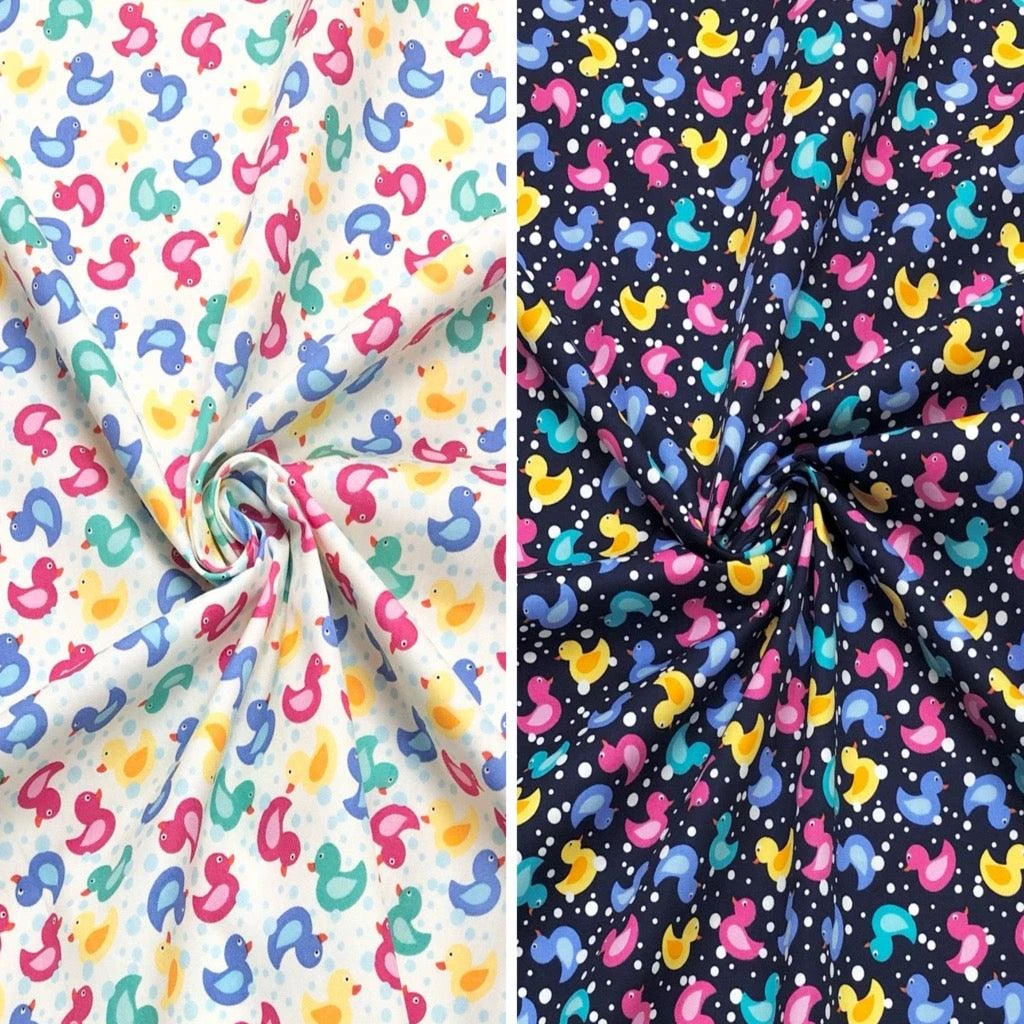 Rose & Hubble Multicoloured Ducks Cotton Poplin Fabric 1 Rose & Hubble Multicoloured Ducks Cotton Poplin Fabric