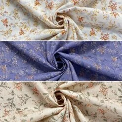 Floral Blossom Linen Mix Fabric - Premium Rayon Blend for Dressmaking