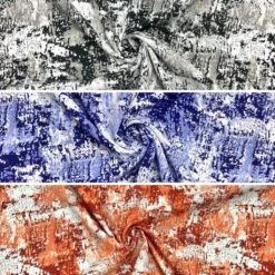 Distressed Print Crepe Fabric - High-Quality Polyester Dressmaking Material