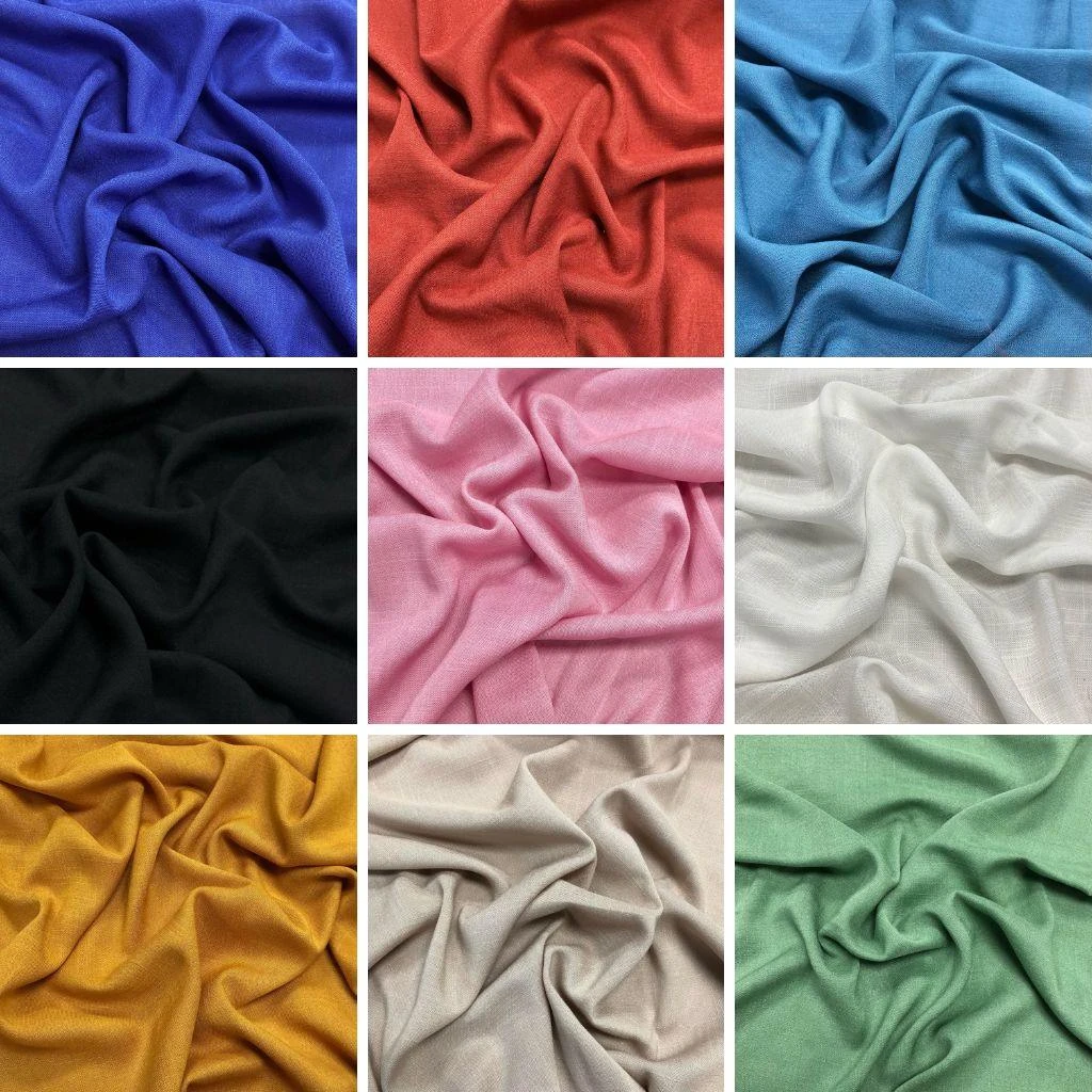 Linen Look Viscose Fabric - 155cm Wide Soft Drape Dressmaking Material 1 Linen Look Viscose Fabric - 155cm Wide Soft Drape Dressmaking Material