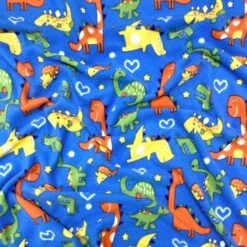 Dinosaur & Hearts Anti-Pill Polar Fleece Fabric - Soft 275gsm Crafting Material
