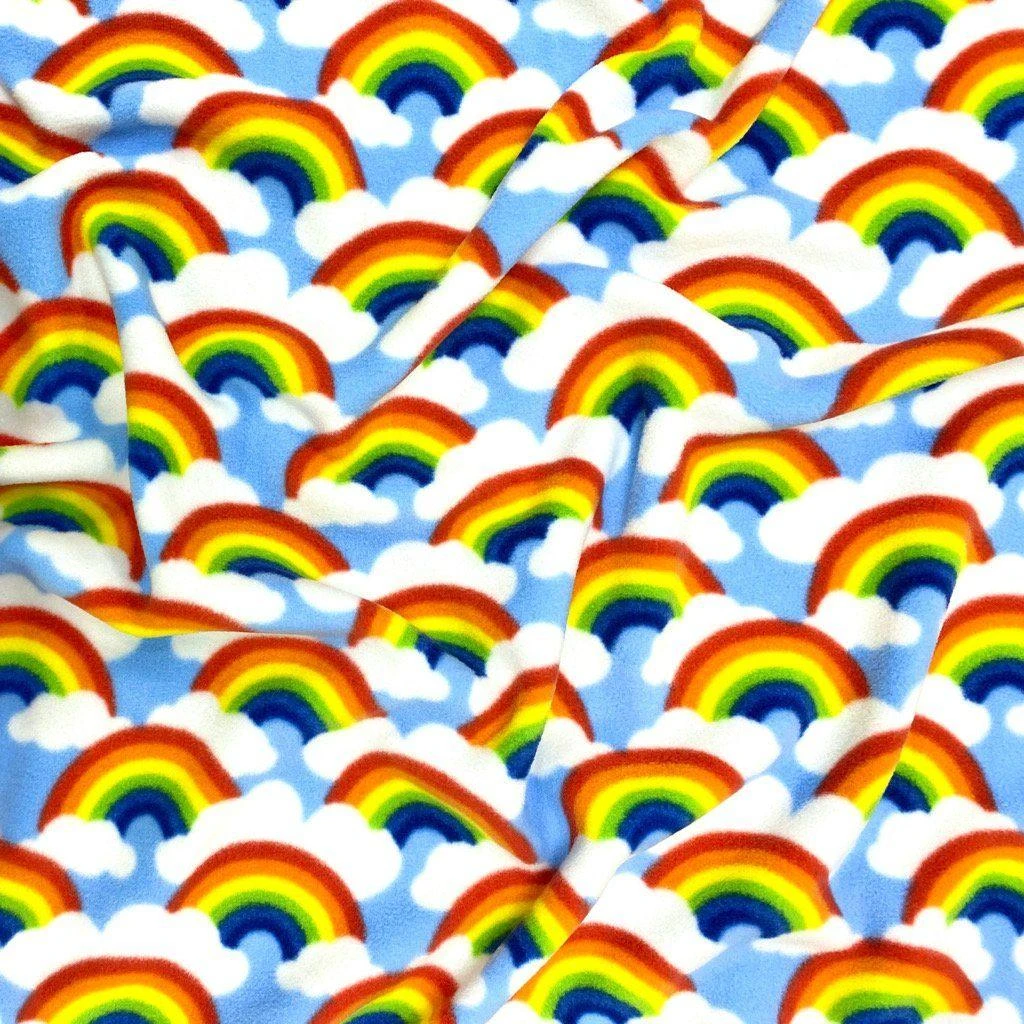 Rainbow Anti Pill Polar Fleece Fabric - Premium Soft Printed Material 1 Rainbow Anti Pill Polar Fleece Fabric - Premium Soft Printed Material