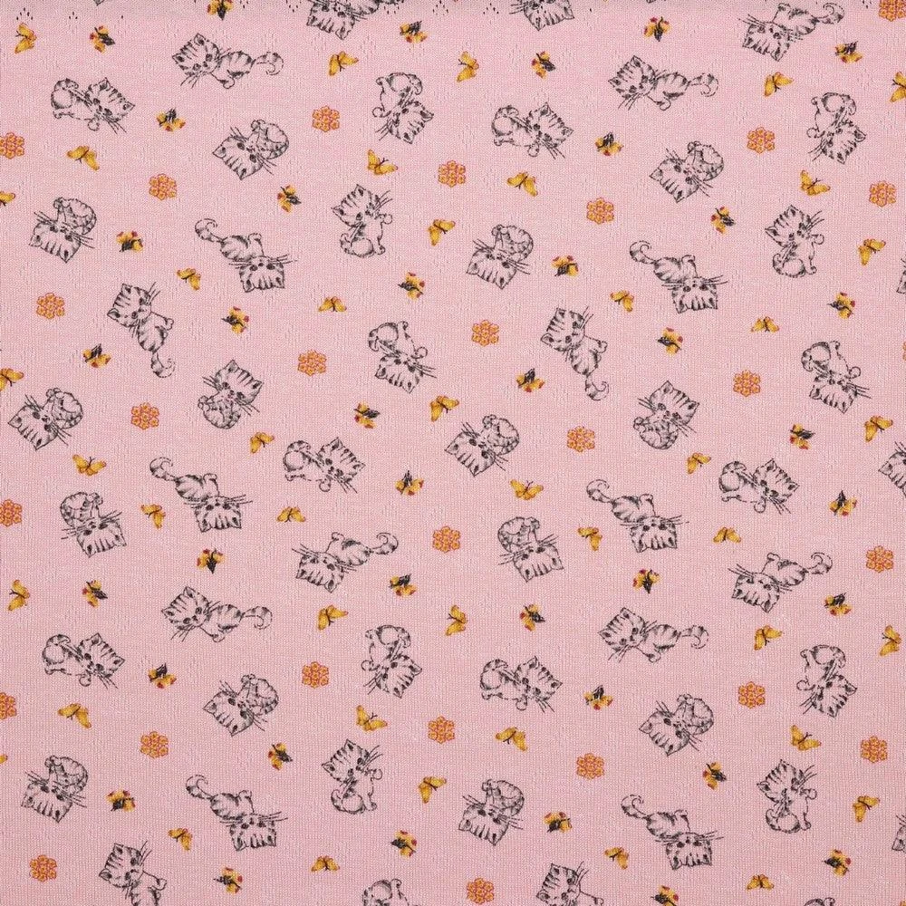 Premium Kittens Print Pointelle Jersey Fabric - 100% Pure Cotton Knit 5 Premium Kittens Print Pointelle Jersey Fabric - 100% Pure Cotton Knit - Image 5