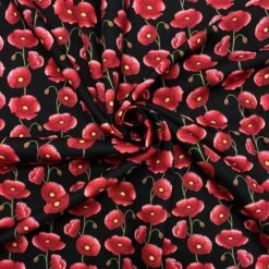 Rose & Hubble Poppies Cotton Poplin Fabric - Floral Print Dressmaking Material -Pound Fabrics Sale Store image 3ddea877 a834 456b b5a9 ac94ba38f756