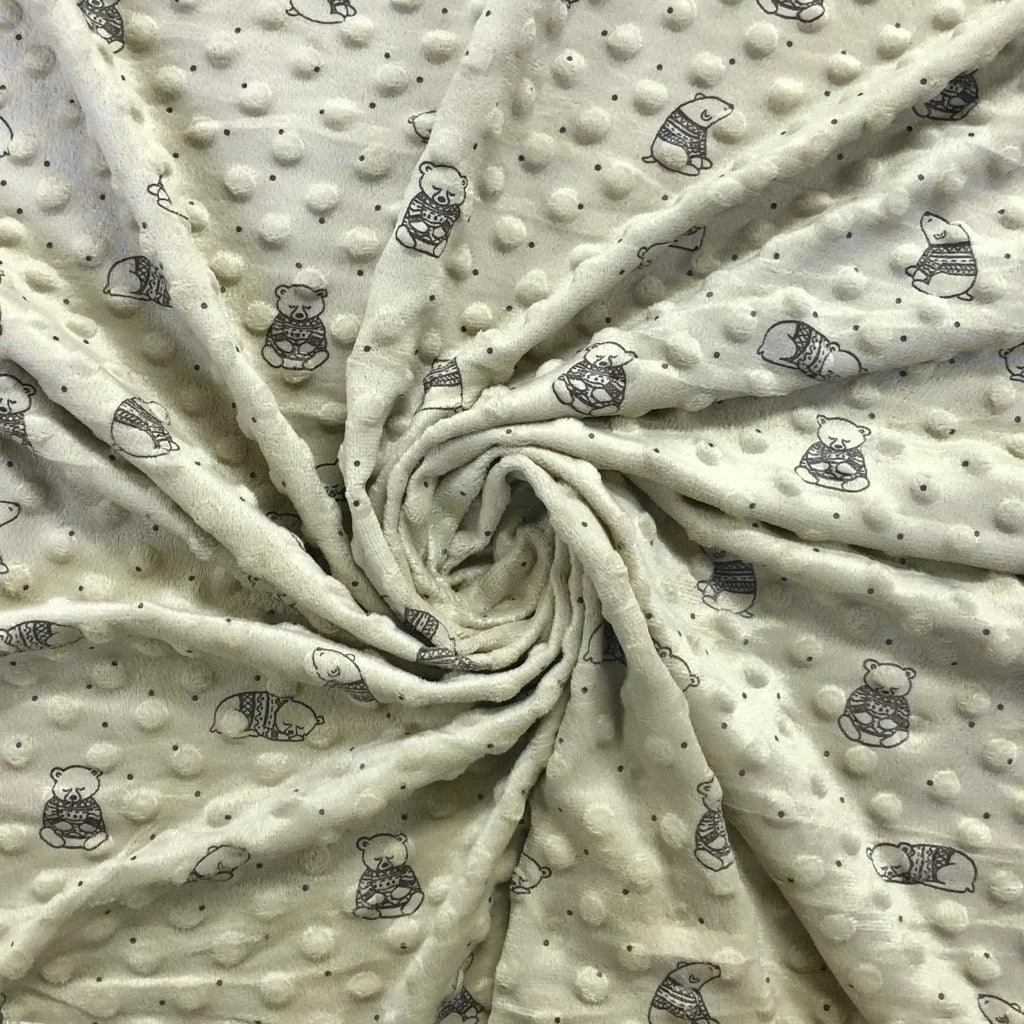 Bear Print Dimple Fleece Fabric for Baby Blankets and Plush Crafts 4 Bear Print Dimple Fleece Fabric for Baby Blankets and Plush Crafts - Image 4