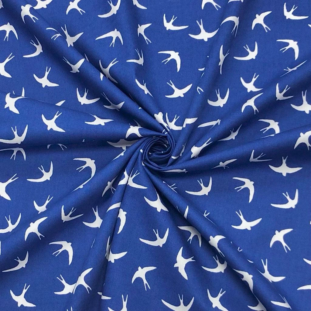 Rose & Hubble White Swallows Cotton Poplin Fabric 3 Rose & Hubble White Swallows Cotton Poplin Fabric - Image 3