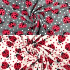 Ladybird Print Anti Pill Polar Fleece Fabric - Ultra Soft Material