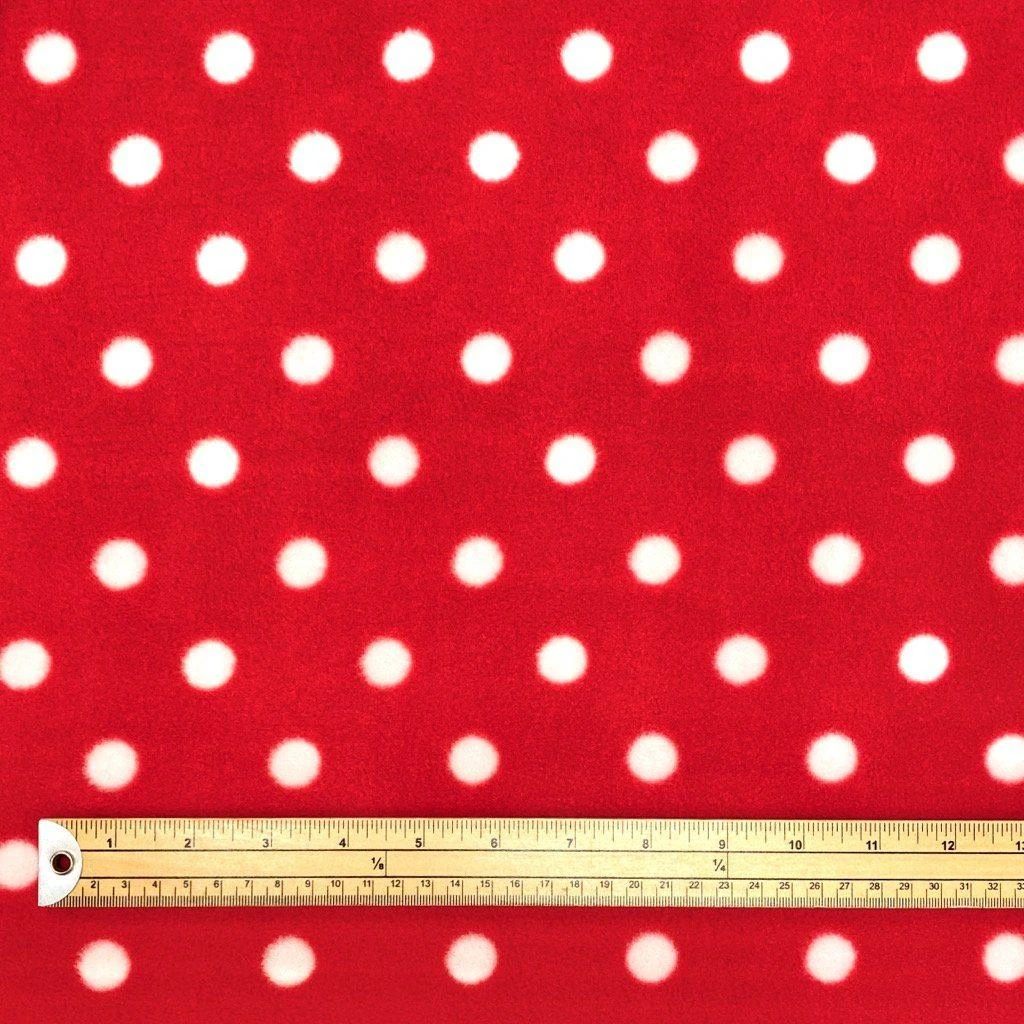 Soft White Polka Dot Anti Pill Polar Fleece Fabric - 58" Wide 2 Soft White Polka Dot Anti Pill Polar Fleece Fabric - 58" Wide - Image 2