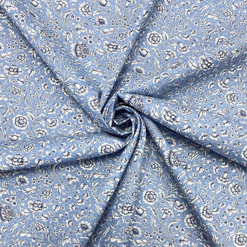 Rose & Hubble Elegant Floral Cotton Poplin Fabric - Oeko-Tex Certified 5 Rose & Hubble Elegant Floral Cotton Poplin Fabric - Oeko-Tex Certified - Image 5