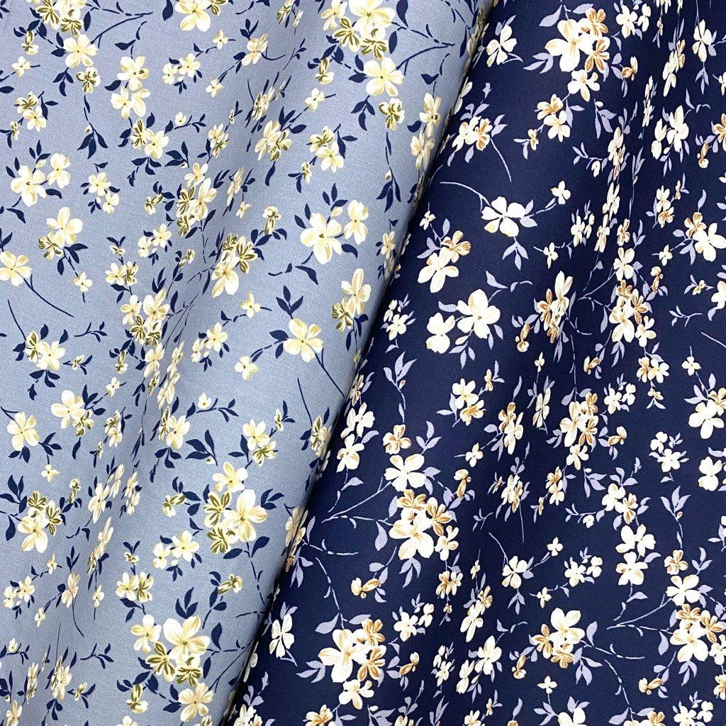 Rose & Hubble Floral Branch Cotton Poplin Fabric 1 Rose & Hubble Floral Branch Cotton Poplin Fabric