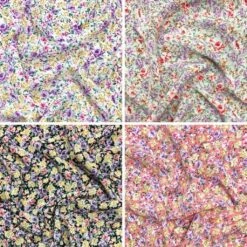 Multicoloured Floral Polyester Crepe Fabric for Dressmaking