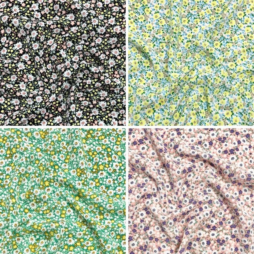 Floral Garden Polyester Crepe Fabric for Dressmaking and Apparel 1 Floral Garden Polyester Crepe Fabric for Dressmaking and Apparel