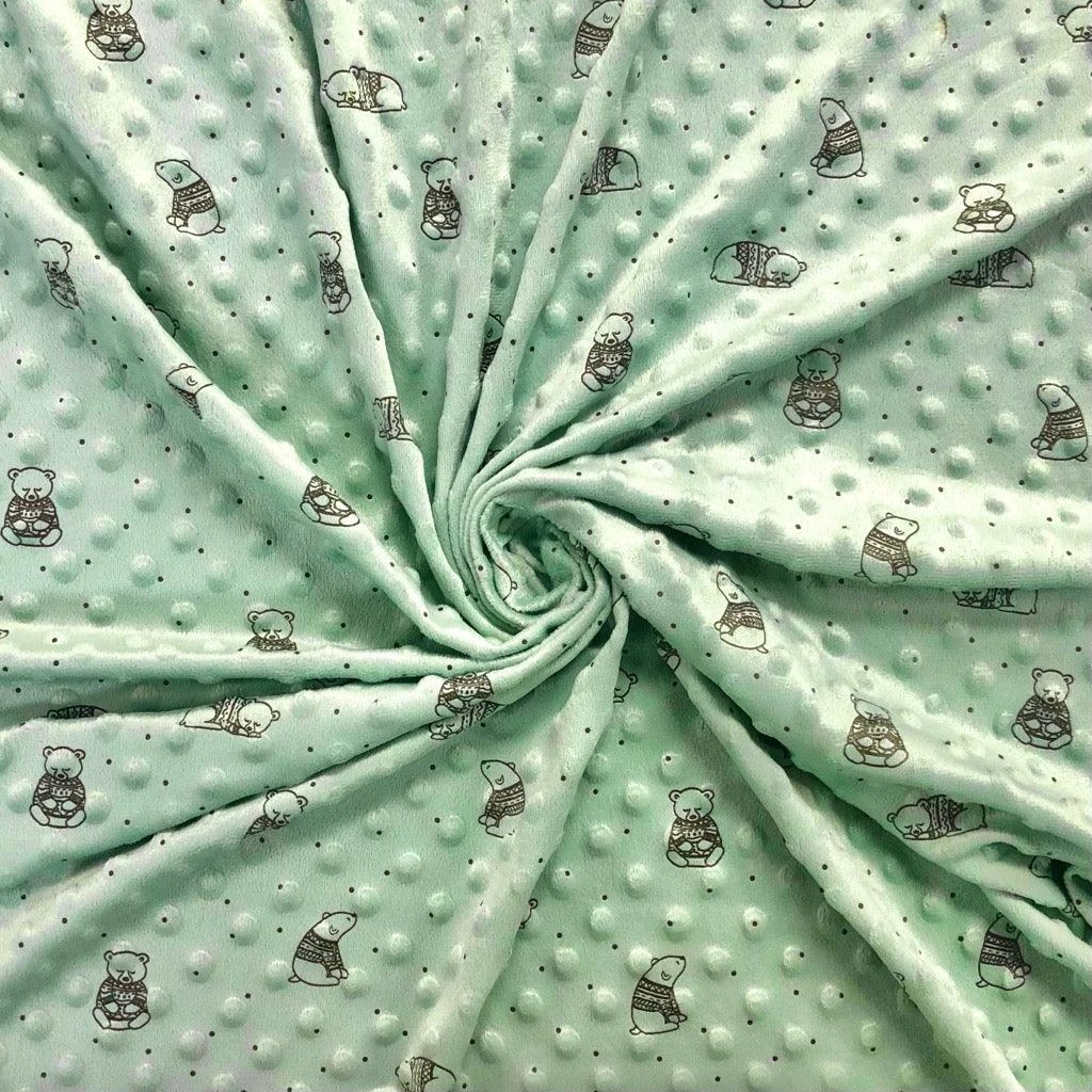 Bear Print Dimple Fleece Fabric for Baby Blankets and Plush Crafts 6 Bear Print Dimple Fleece Fabric for Baby Blankets and Plush Crafts - Image 6