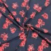Red Floral Navy Viscose Challis Fabric - Premium Rayon for Dressmaking