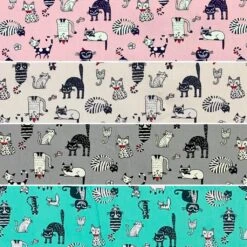 Rose & Hubble All Over Cats Cotton Poplin Fabric