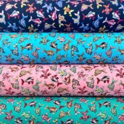 Multicoloured Fish Rose & Hubble Cotton Poplin Fabric
