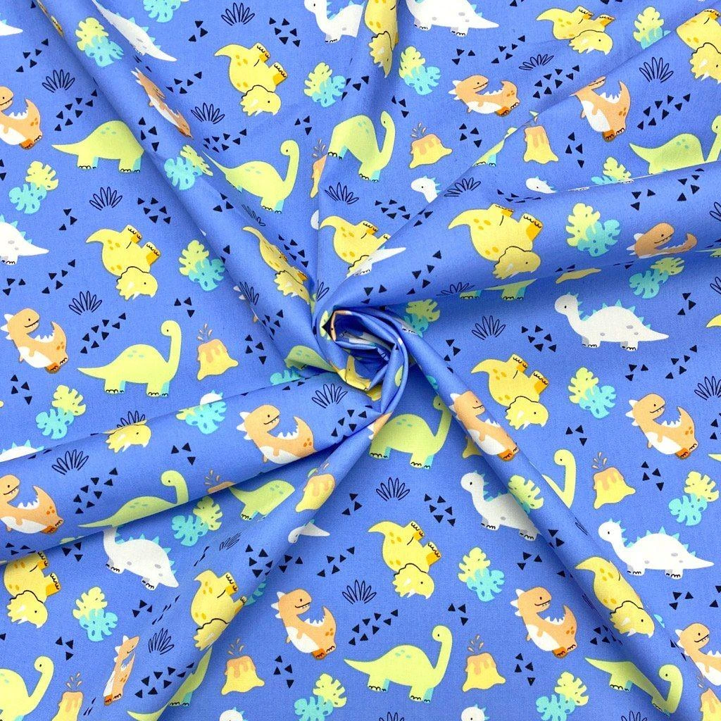 Rose & Hubble Multi Dinosaurs Cotton Poplin Fabric 4 Rose & Hubble Multi Dinosaurs Cotton Poplin Fabric - Image 4