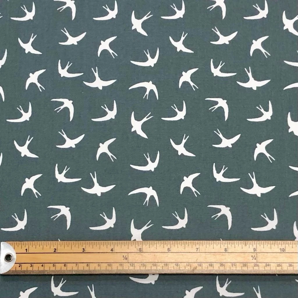 Rose & Hubble White Swallows Cotton Poplin Fabric 2 Rose & Hubble White Swallows Cotton Poplin Fabric - Image 2