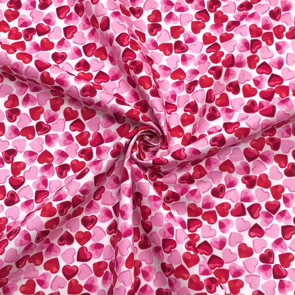 Rose & Hubble All Over Hearts 100% Cotton Poplin Fabric 4 Rose & Hubble All Over Hearts 100% Cotton Poplin Fabric - Image 4