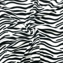 Zebra Print Anti-Pill Polar Fleece Fabric - High-Quality 275gsm