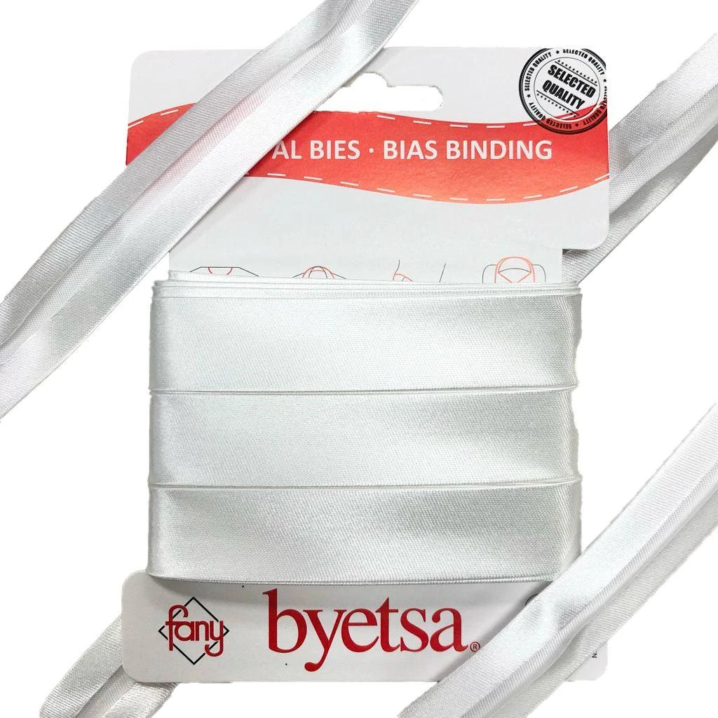 Premium 18mm Plain Satin Bias Binding Tape - 5 Metre Roll 2 Premium 18mm Plain Satin Bias Binding Tape - 5 Metre Roll - Image 2
