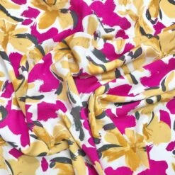 Abstract Floral Print Viscose Challis Fabric - Premium 100% Rayon -Pound Fabrics Sale Store image bcaafbb6 0267 4c59 9043 933208135a8c