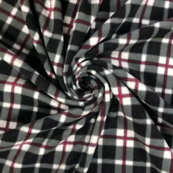 Black Checkered Anti Pill Polar Fleece Fabric