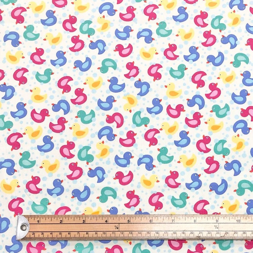 Rose & Hubble Multicoloured Ducks Cotton Poplin Fabric 2 Rose & Hubble Multicoloured Ducks Cotton Poplin Fabric - Image 2