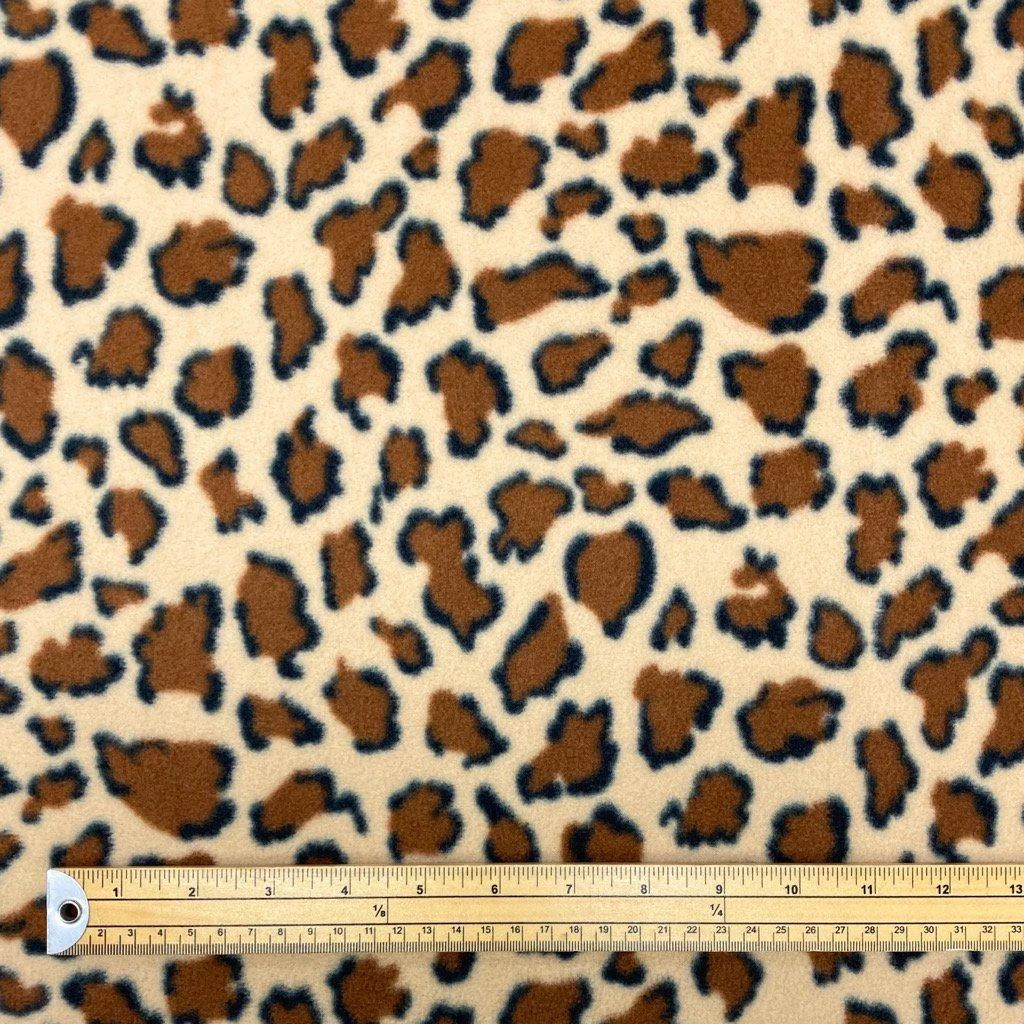 Premium Brown Leopard Anti Pill Polar Fleece Fabric - 58" Wide 2 Premium Brown Leopard Anti Pill Polar Fleece Fabric - 58" Wide - Image 2