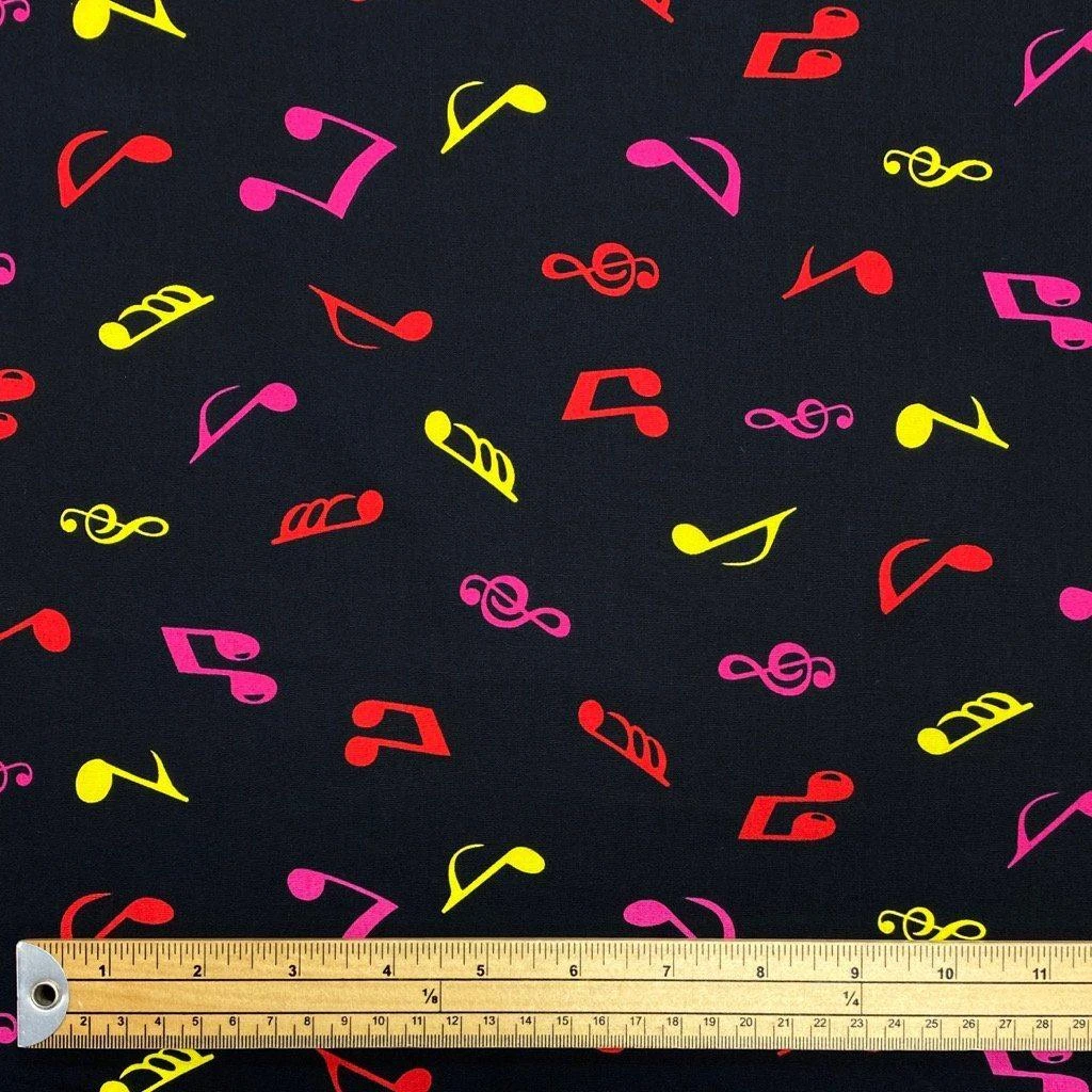 Musical Notes Rose & Hubble Cotton Poplin Fabric 3 Musical Notes Rose & Hubble Cotton Poplin Fabric - Image 3