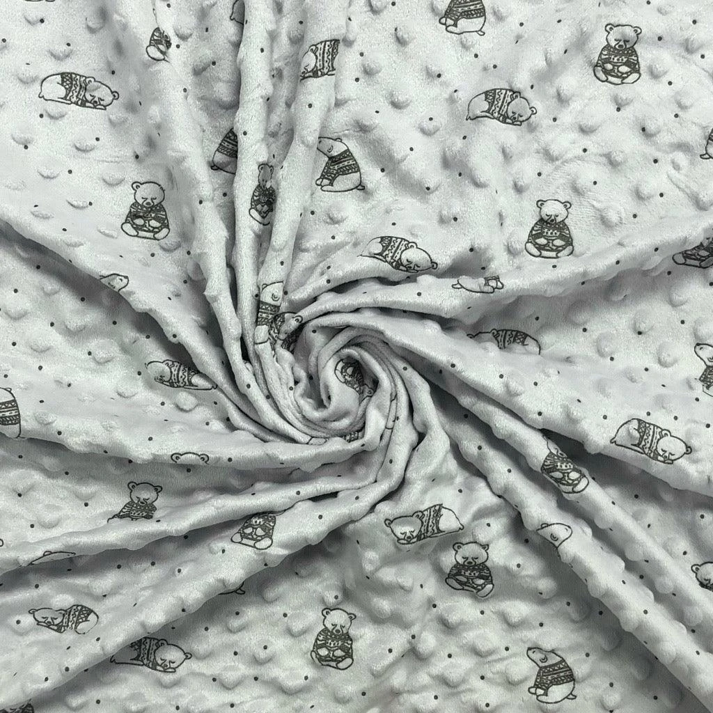 Bear Print Dimple Fleece Fabric for Baby Blankets and Plush Crafts 5 Bear Print Dimple Fleece Fabric for Baby Blankets and Plush Crafts - Image 5