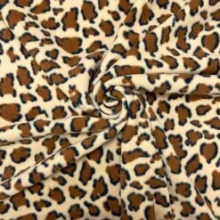 Premium Brown Leopard Anti Pill Polar Fleece Fabric - 58" Wide