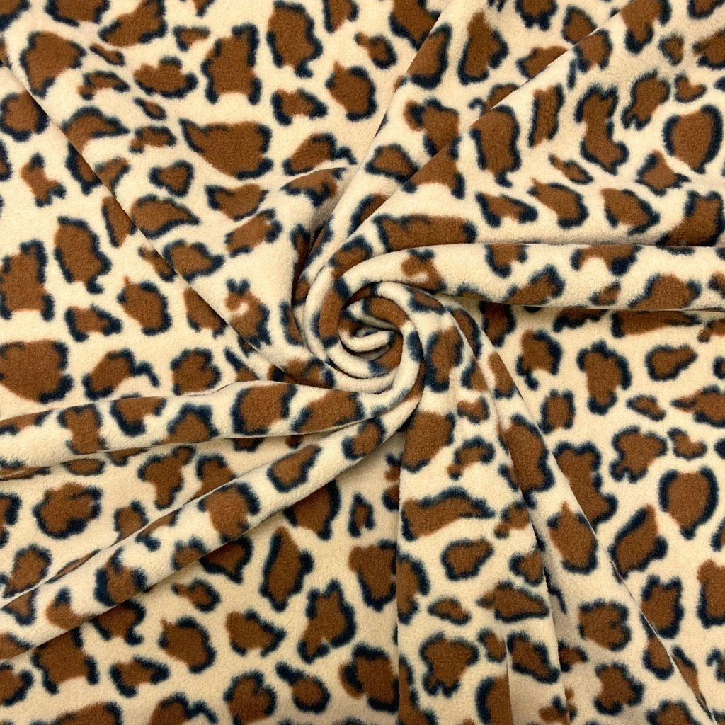 Premium Brown Leopard Anti Pill Polar Fleece Fabric - 58" Wide 1 Premium Brown Leopard Anti Pill Polar Fleece Fabric - 58" Wide